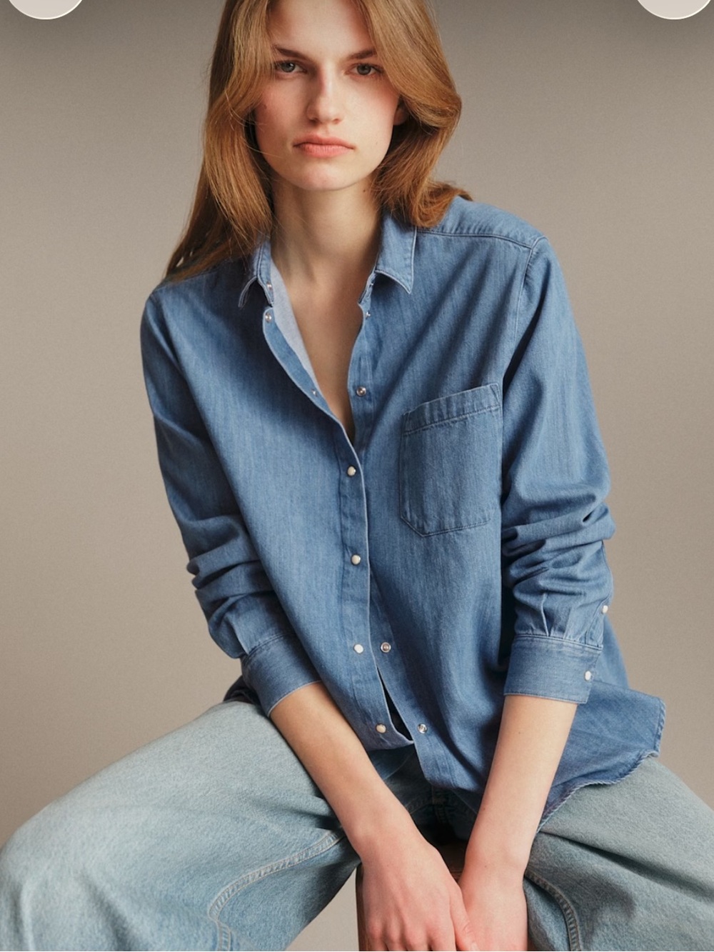 Sezane Max Shirt in Deep Blue